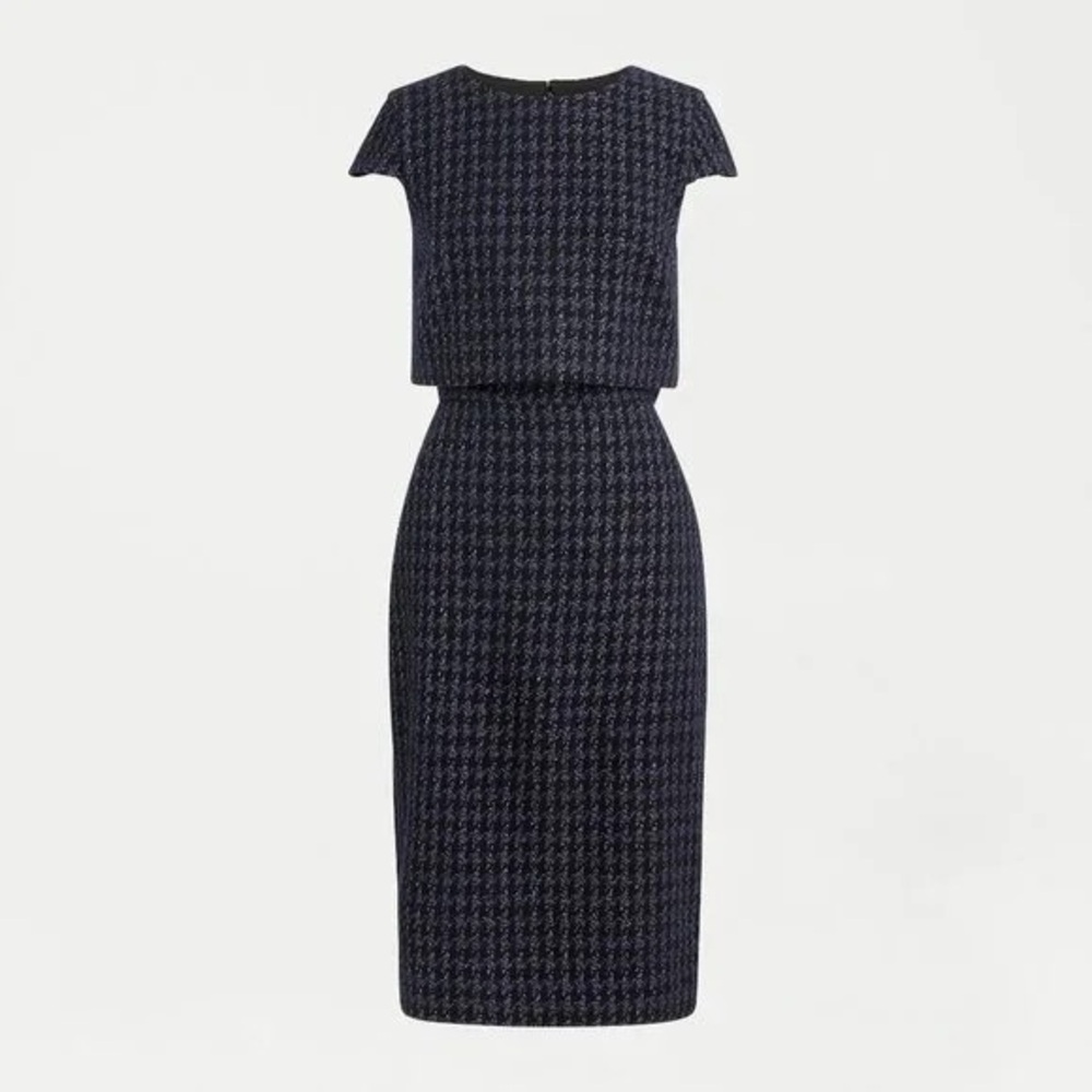 Jcrew Navy Shadow Houndstooth Sparkle Dress size 6